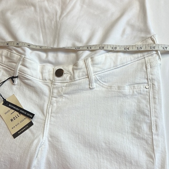River Island maternity WHITE MOLLY MID RISE SKINNY JEANS SZ 10 - Picture 11 of 13